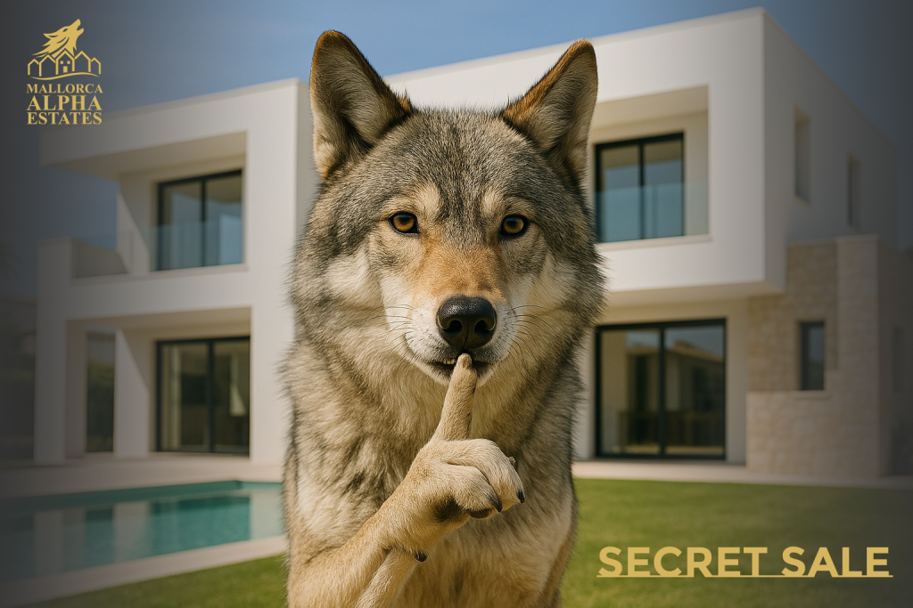 Venta secreta - Un lobo delante una casa moderna al estilo mallorquino